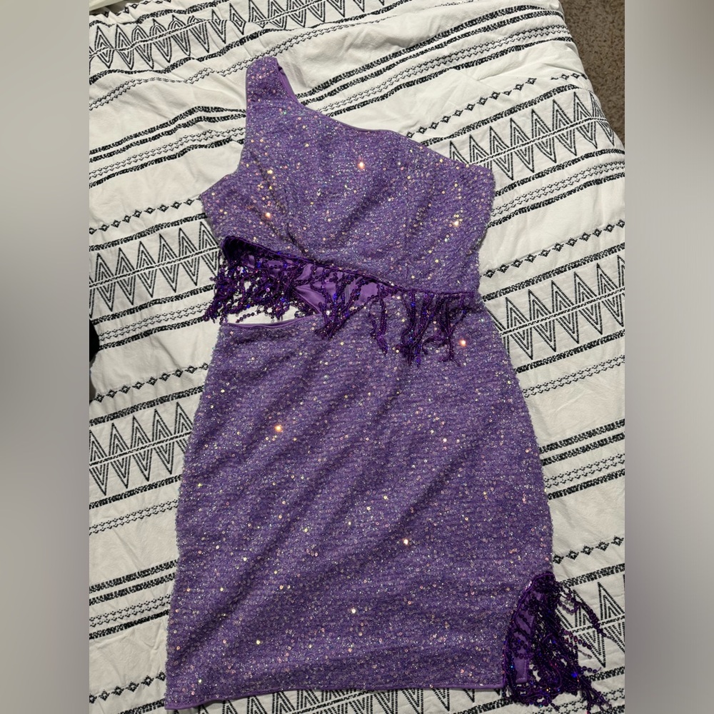 Purple sparkly sequin dress